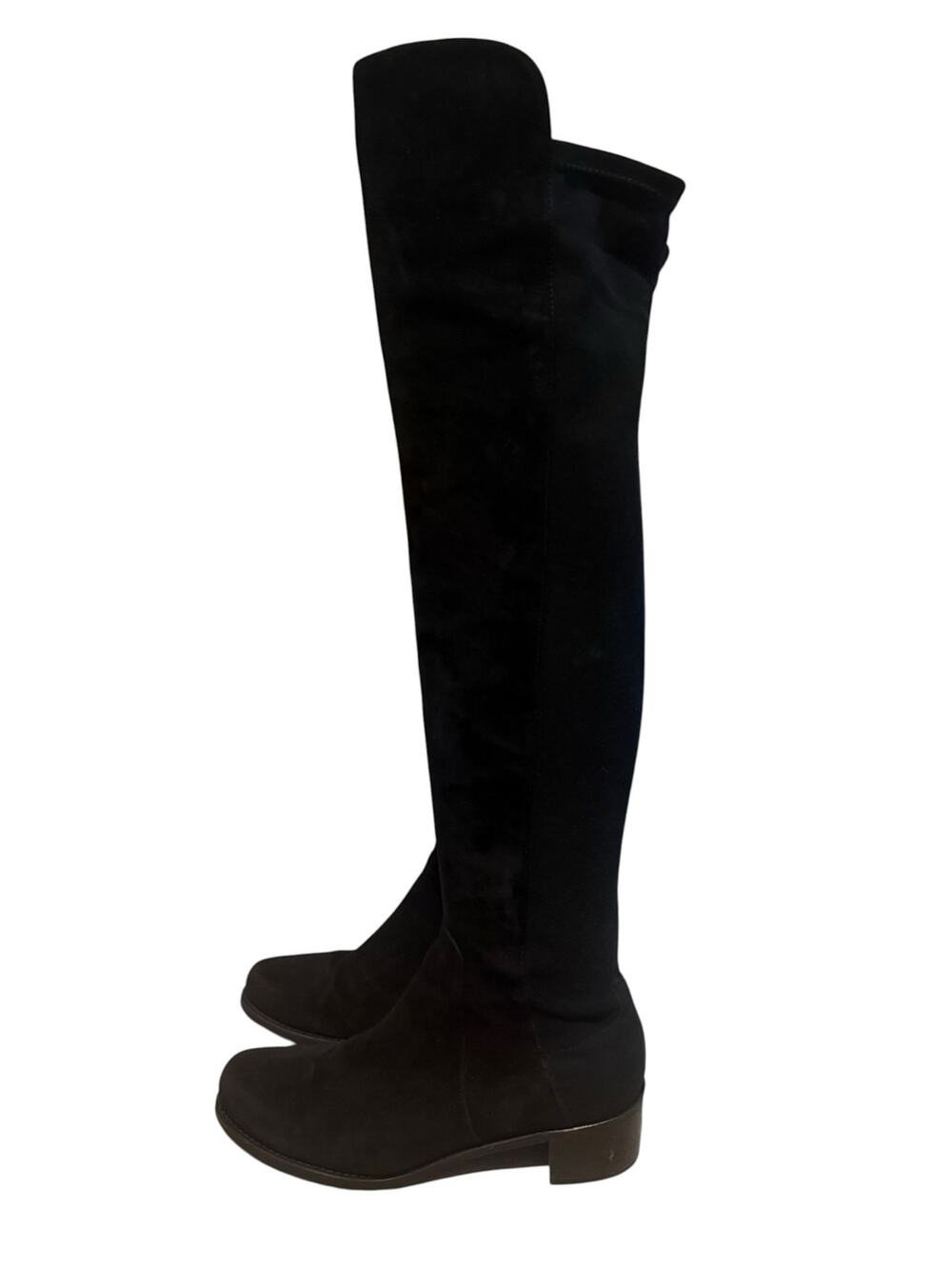 Stuart Weitzman Reserve Over The Knee Boots Black Suede Leather Size 7.5